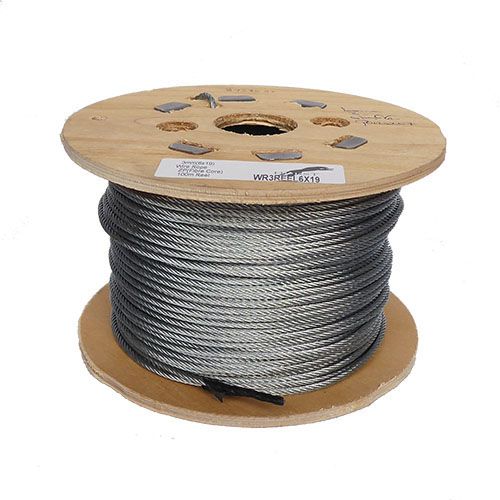 3mm 6x19 Steel Wire Rope - 100m wooden reel