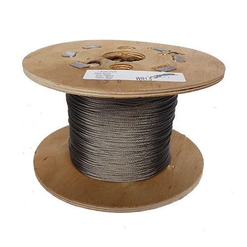 1.5mm 7x7 Galvanised Steel Wire Rope - 100m reel