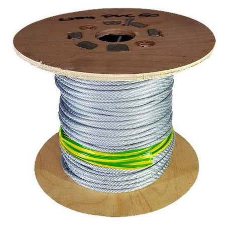 4mm Clear PVC Coated Steel Wire Rope - 50m reel