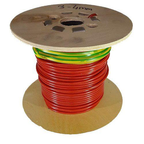 3mm Red PVC Coated Steel Wire Rope - 50m reel