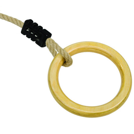 Wooden Gym Ring,The wooden rings are varnished plywood on a white background