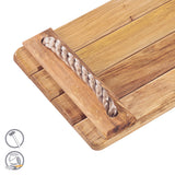 Varnished children's Hardwood Swing with 10mm adjustable Polypropylene Rope on a white background.