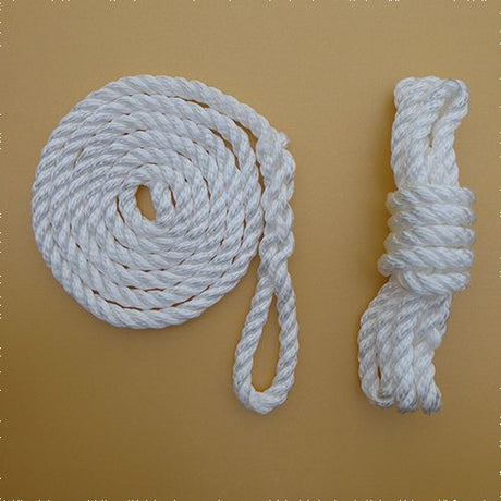 1.5m 8mm White Fender Ropes - Pair