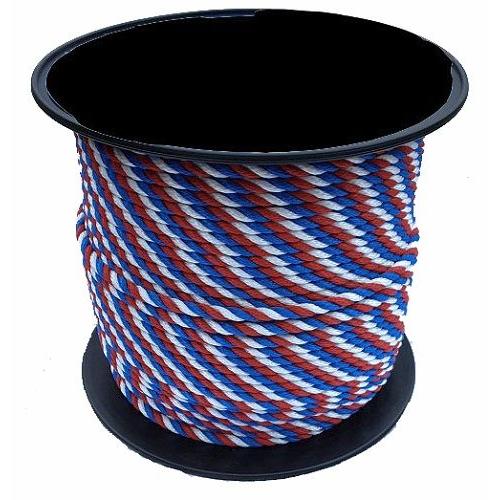 8mm Red White & Blue Yacht Rope - 200m reel