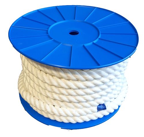 24mm White PolyCotton Barrier Rope - 24m reel