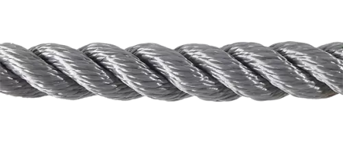 24mm Silver Grey PolySilk Barrier Rope sold by the metre