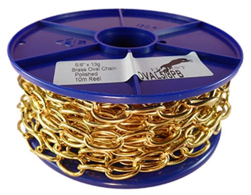 2.3mm Polished Brass Oval Chain - 10m reel