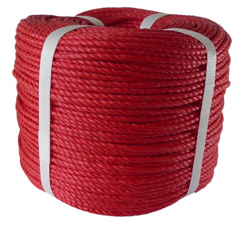4mm Red Polypropylene Rope sold in a 220m coil