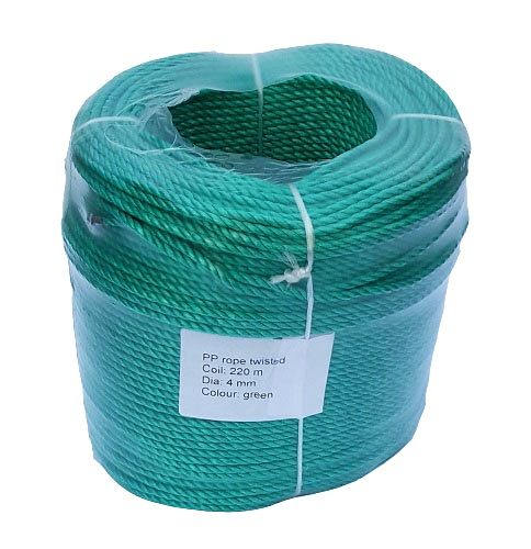 4mm Green Polypropylene Rope sold in a 220m coil