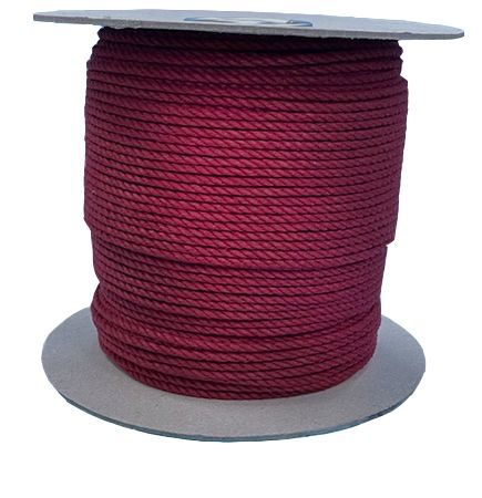 4mm Burgundy Cotton Rope - 200m reel