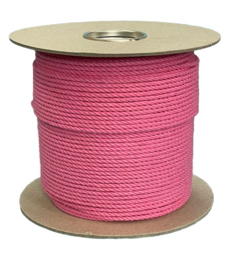 4mm Rose Pink Cotton Rope - 100m reel