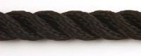 16mm Black Yacht Rope sold by the metre