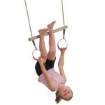 Hardwood Trapeze with Metal Rings