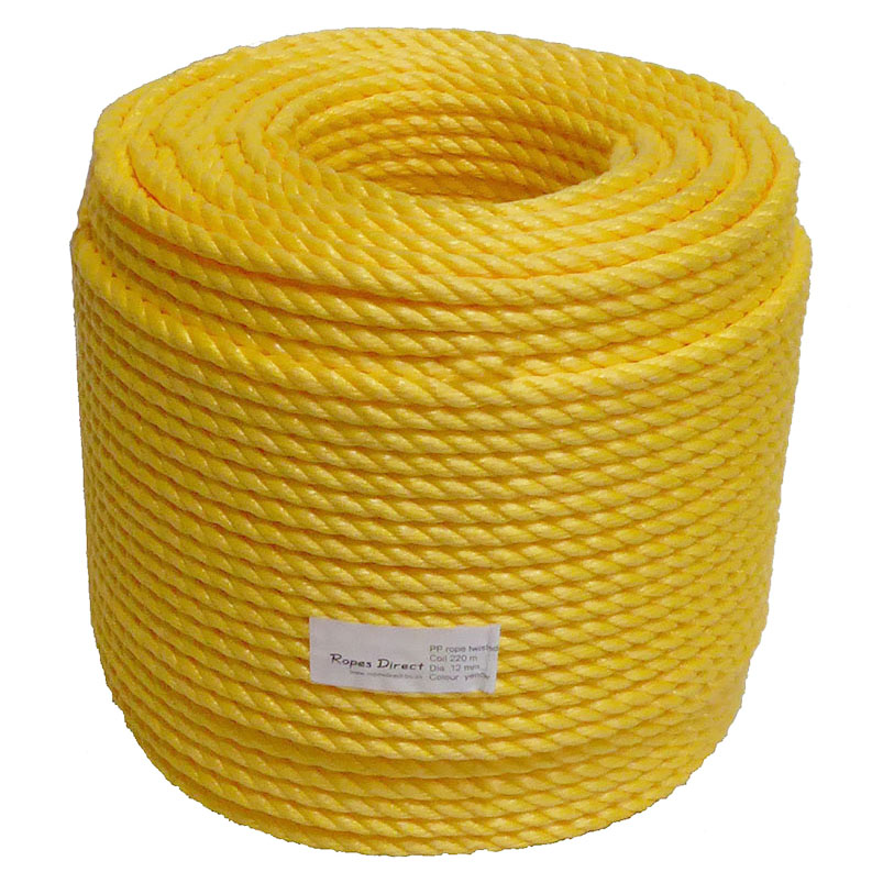16mm Yellow Rope sold in a 220m coil from Ropes Direct