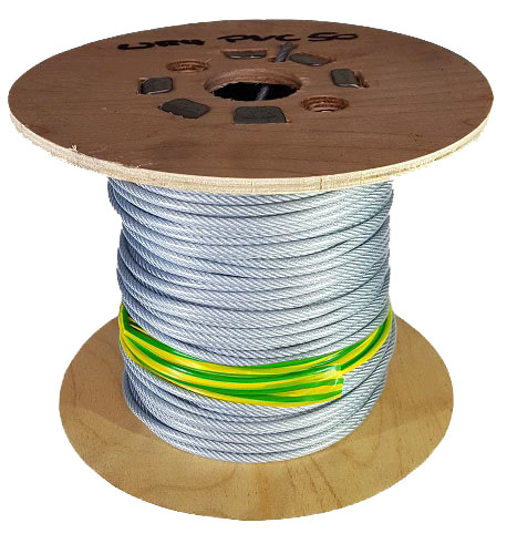 4mm Clear PVC Coated Steel Wire Rope - 50m reel